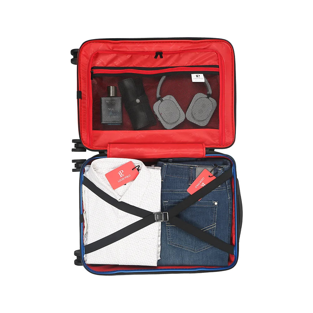 Louis Polo MotoStripe 20" Cabin Trolley – Compact Carry-On Travel Suitcase view 6