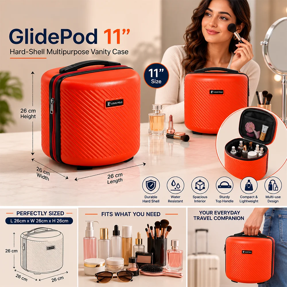Louis Polo GlidePod Vanity Case – Compact Travel Beauty Organizer view 5