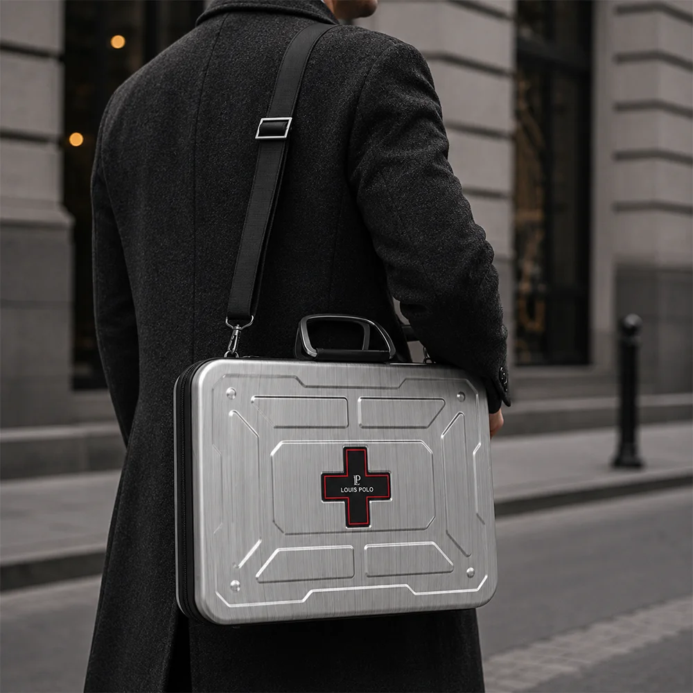 LOUIS POLO HexCore 17" Executive Briefcase – Hard Shell Laptop Case for Business Travel view 2