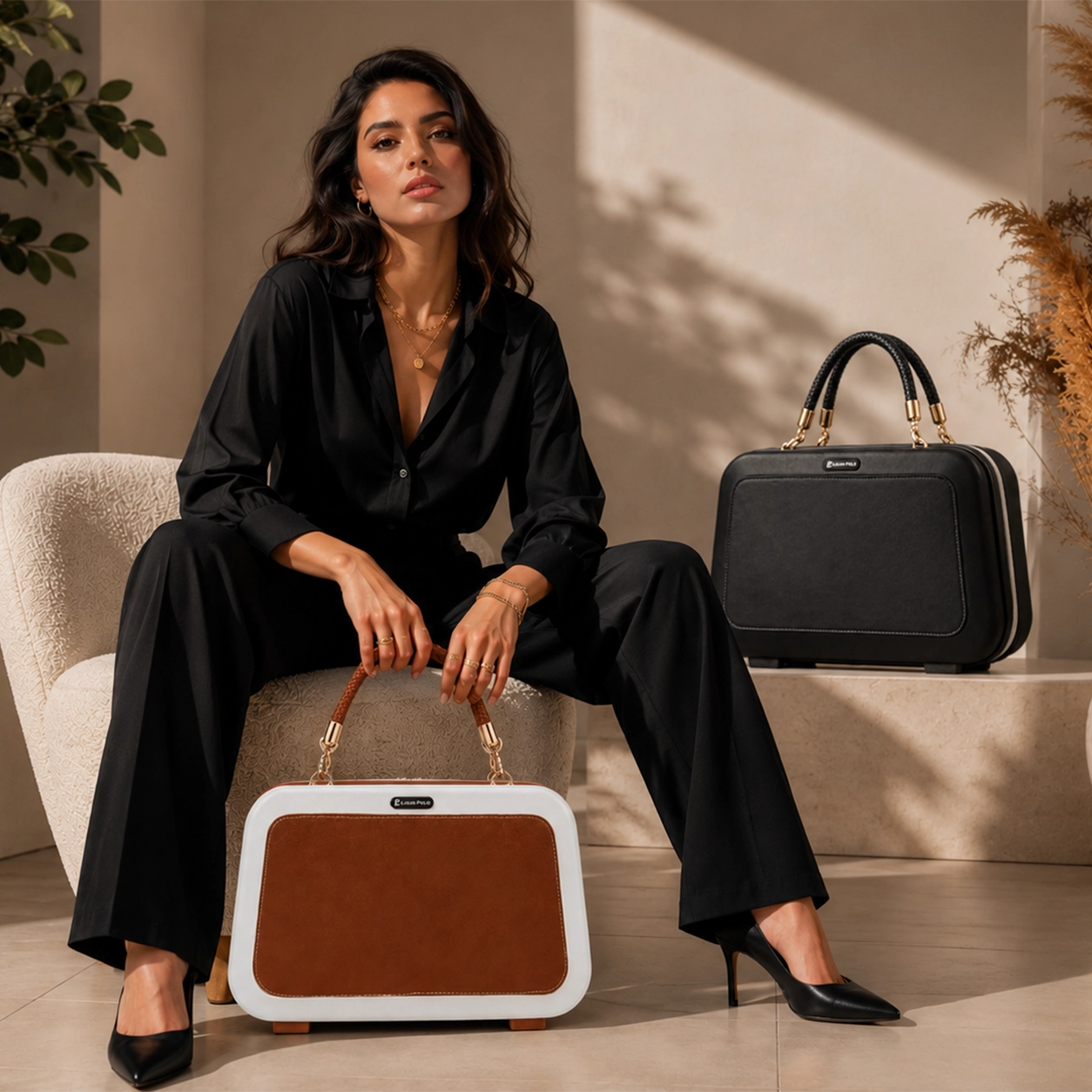 LOUIS POLO Élan Luxe Hard-Shell Cosmetic Travel Case