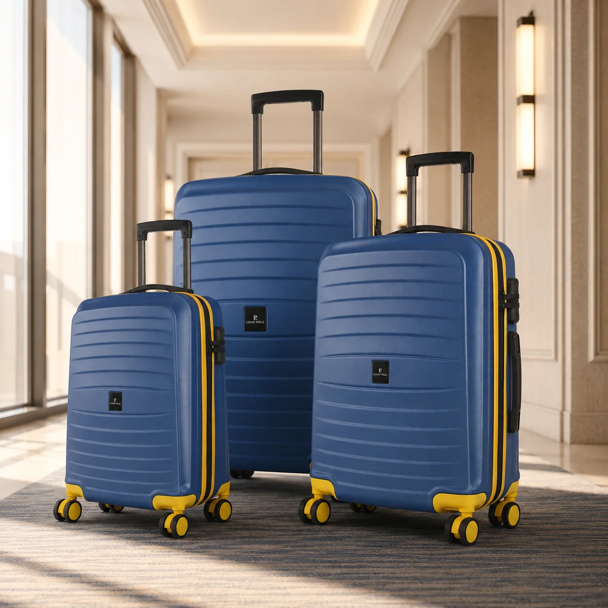 LOUIS POLO RidgeLine 3-Piece Hard-Shell Spinner Luggage Set – 20, 24 & 28 Inch