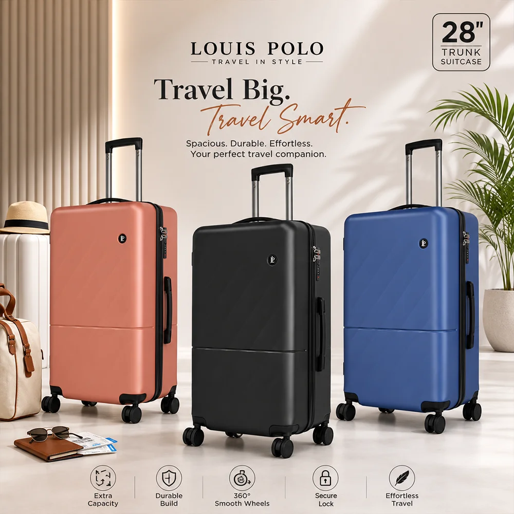 LOUIS POLO SoftSquare 28-Inch Hard Shell Trunk Luggage