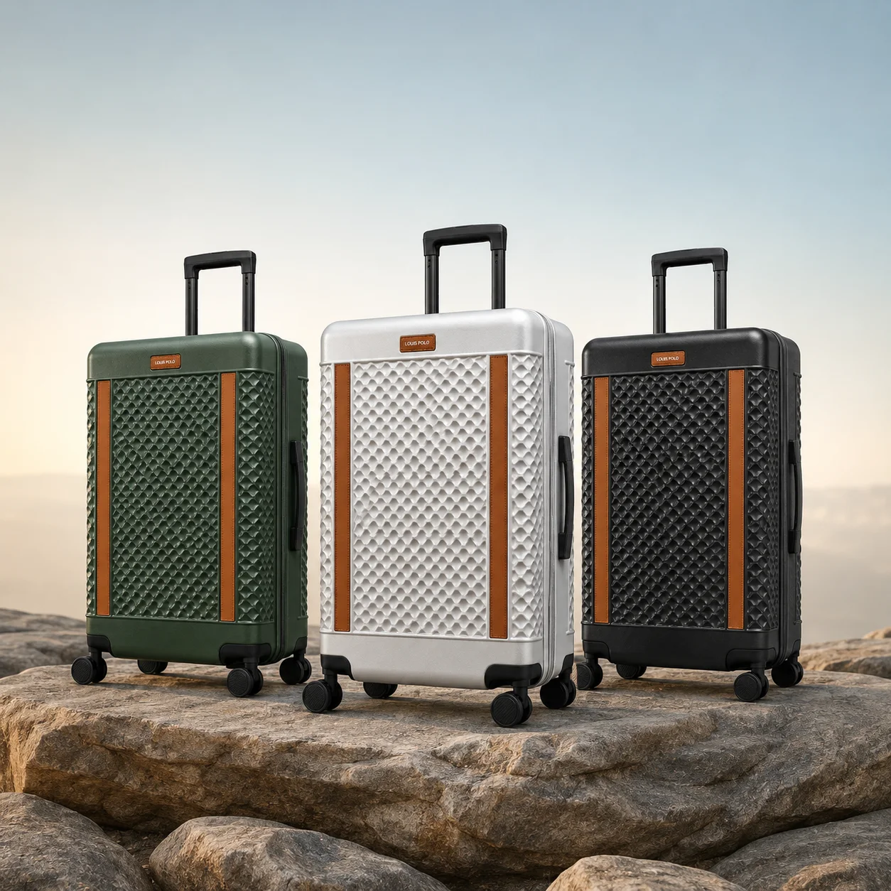 LOUIS POLO WeaveLux Hard-Shell Spinner Suitcase